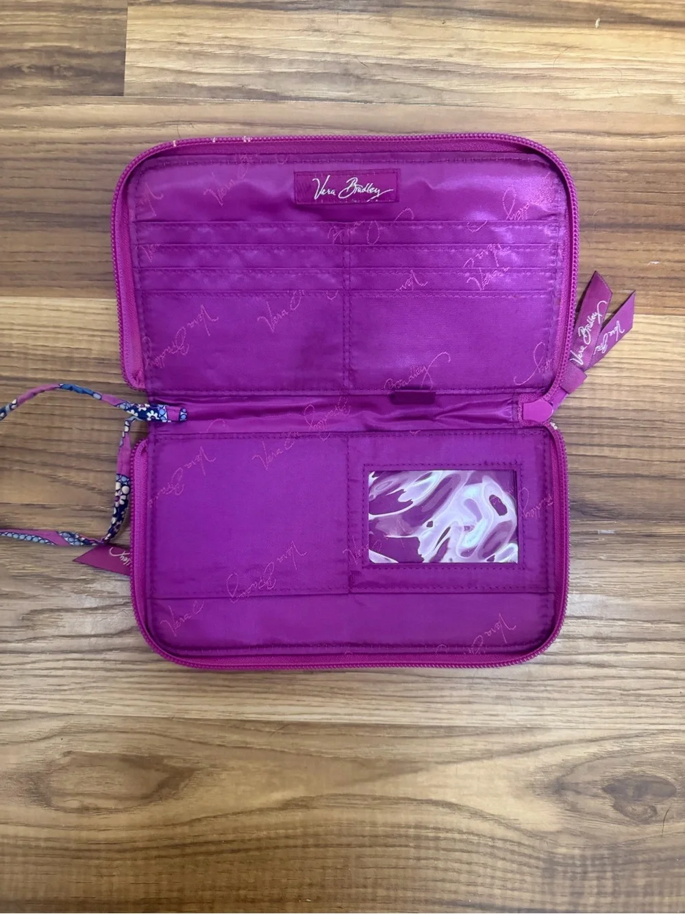 Vera Bradley Pink Paisley Zip-Around Wristlet